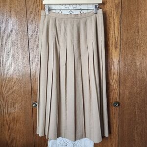 Michelle Vintage Khaki Pleated Skirt